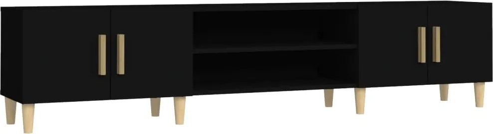 vidaXL Comodă TV, negru, 180x31,5x40 cm, lemn prelucrat