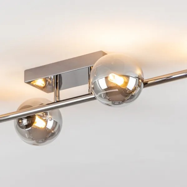 Brilagi - Lustră LED aplicată MILLA 4xG9/3W/230V negru-crom/fumuriu