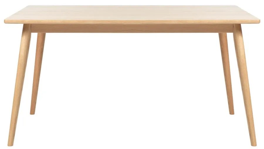 Masă de dining în culoare naturală extensibilă cu blat cu aspect de lemn de stejar 150x90 cm Barrali – Unique Furniture