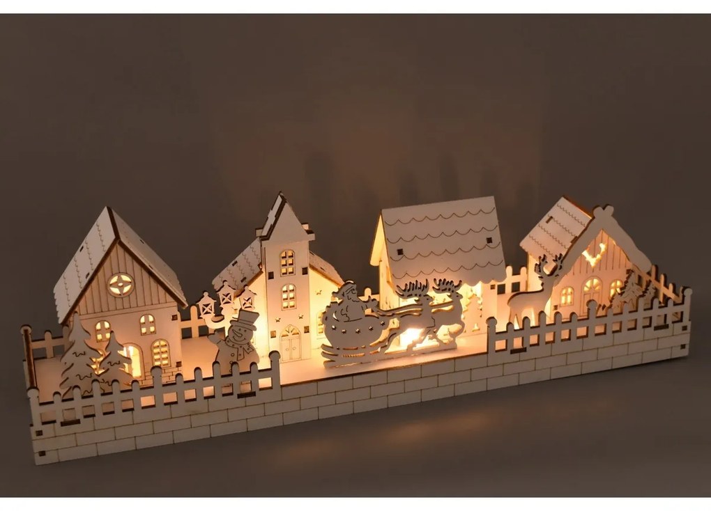 Decor iluminat de Crăciun Snow Village , 40 x 13 x8 cm, LED