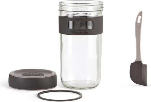 Set recipiente dospire paine Lekue 1010175, 3 piese, 9,3 x 9,3 x 17 cm, -20/+80 °C, Maro