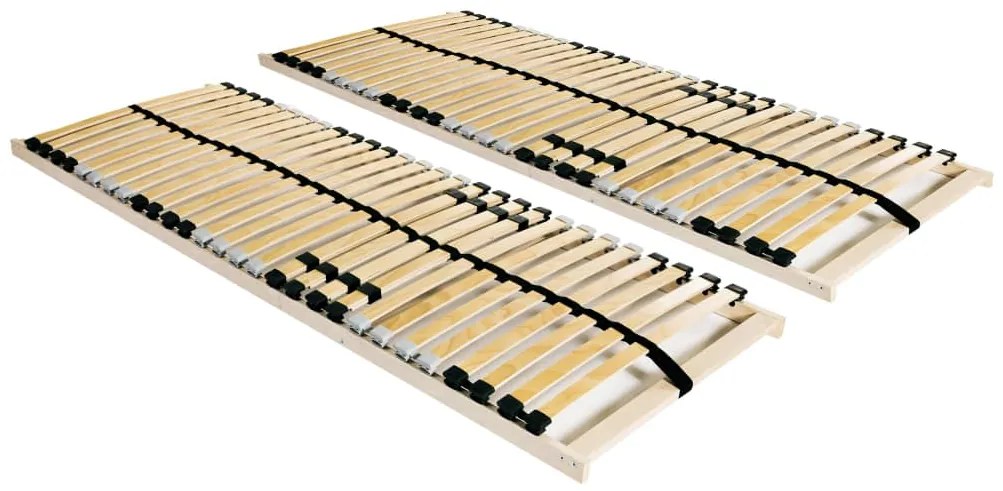 vidaXL Baze de pat cu șipci, 2 buc., 28 șipci, 7 zone, 80 x 200 cm