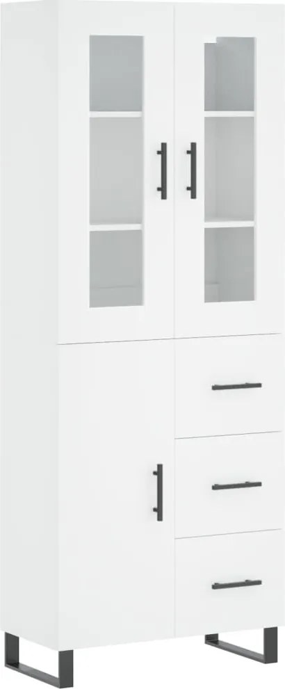 vidaXL Dulap înalt, alb, 69,5x34x180 cm, lemn compozit
