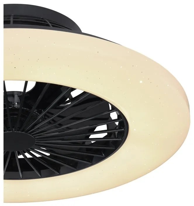 Lustra LED cu ventilator si telecomanda design modern Travo negru