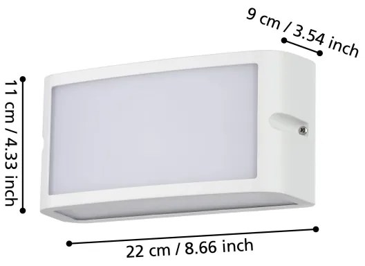 Aplică LED de exterior CAMARDA LED/10,5W/230V alb IP54 Eglo 900807