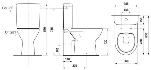 JIKA H8273860002801 - Vas WC compact LYRA ceramică/albă