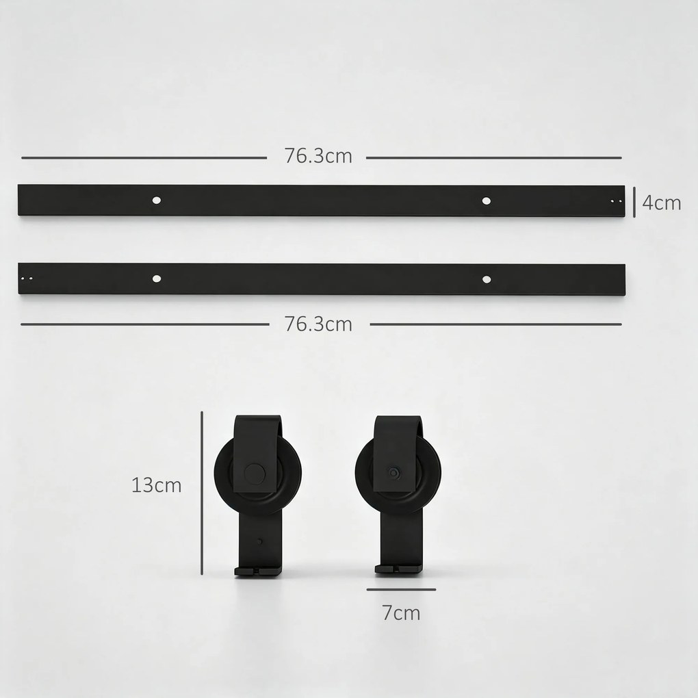 HOMCOM Kit pentru ușă glisantă pliabilă, oțel carbon, negru, 152,5x0,5x4 cm | Aosom Romania