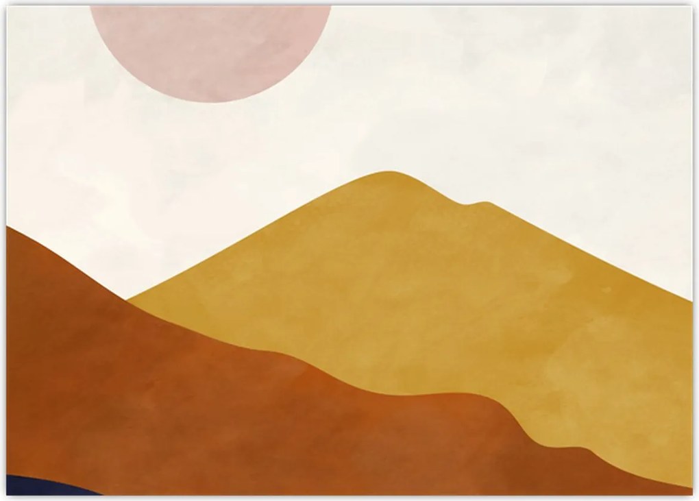 Tablou pe sticlă - Acuarelă munți N⁰1 (70x50 cm)