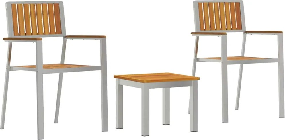 vidaXL Set de masă pentru grădină 3 pcs Maro Lemn Solid de Acacia