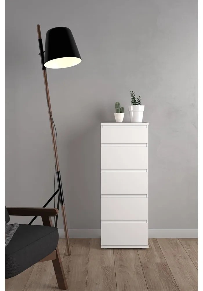 Comodă albă Tvilum Nova, 40x107 cm