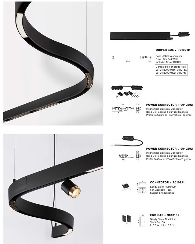 Sina magnetica incastrabila Breda 200cm