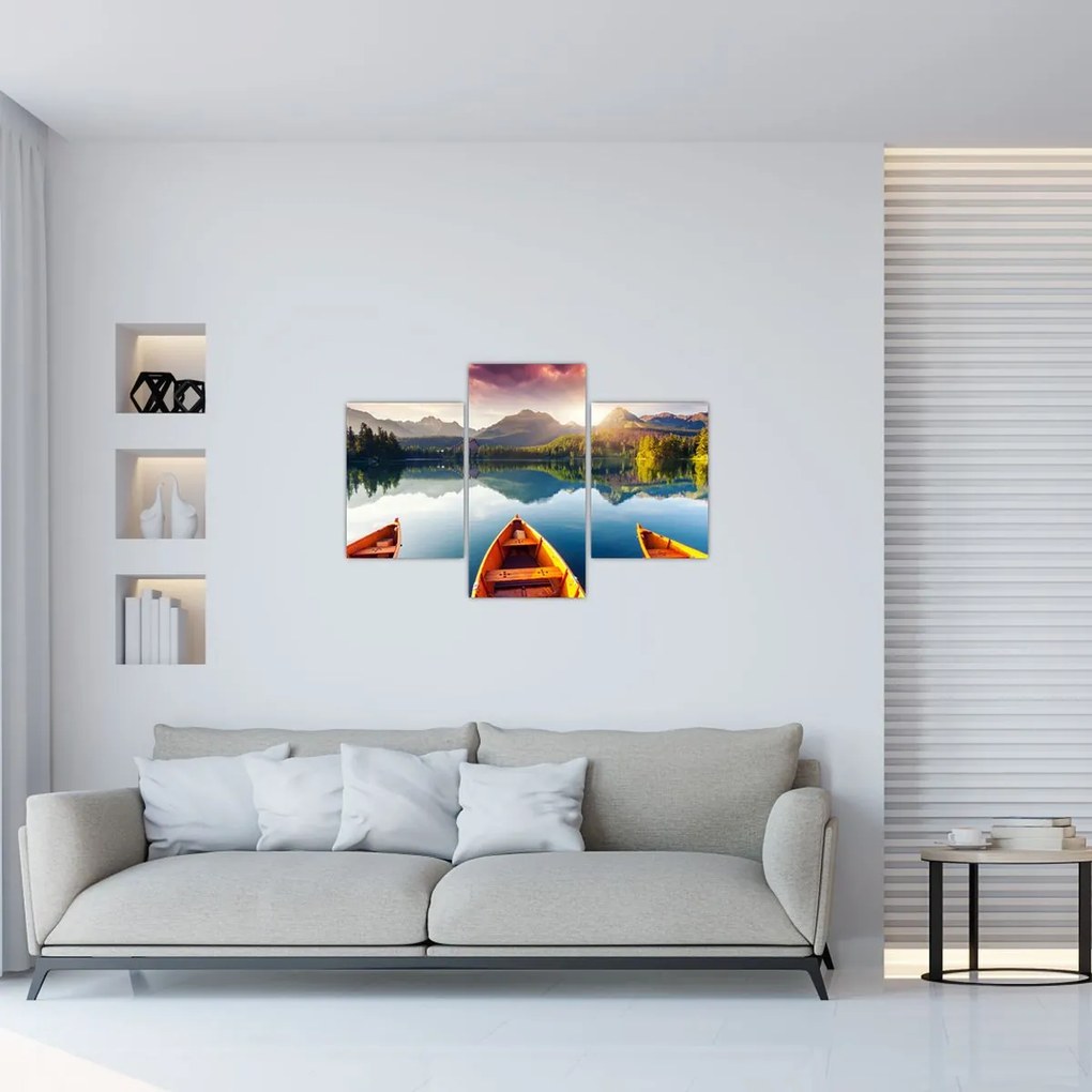 Tablou - Lac cu bărci (90x60 cm)