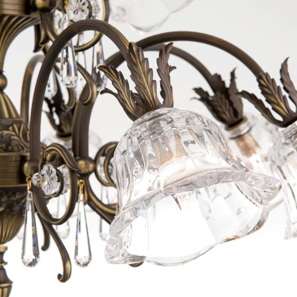Candelabru cristal design lux LA BOHEME D-76cm 12L old patina