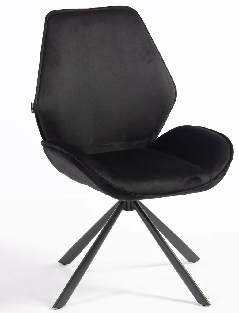 HR350 BAZĂ STEA Scaun Neagră din Catifea Bază Neagră