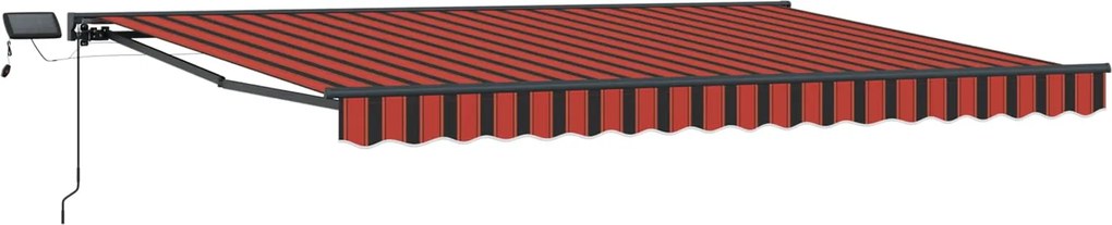 vidaXL Cadru manual de marchiză cu LED-uri Portocaliu și negru 4 x 2 m
