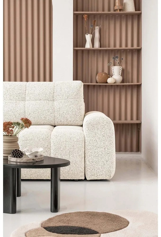 Colțar modular crem extensibil/cu spațiu de depozitare (cu colț pe partea stângă) Lulu – Miuform