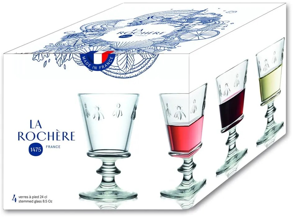 Pahare 4 buc. de vin 230 ml Abeille – La Rochére