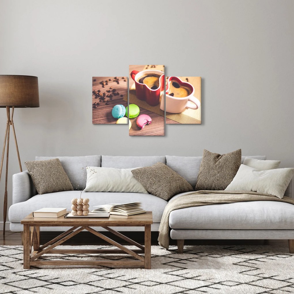 Tablou cu cafea și macarooni (90x60 cm)