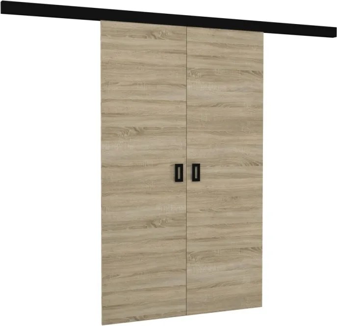 Usa glisanta dubla, Toppo, ADRK Furniture (Latime: 146 cm, Culoare: Alb /Negru)