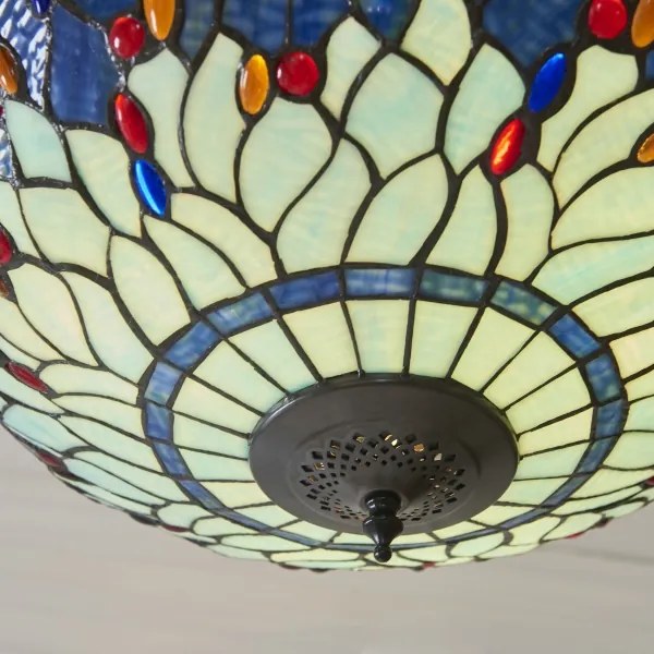 Endon 112250 - Lustru suspendat pe lanț Tiffany DRAGONFLY 3xE27/60W/230V, diam. 50 cm