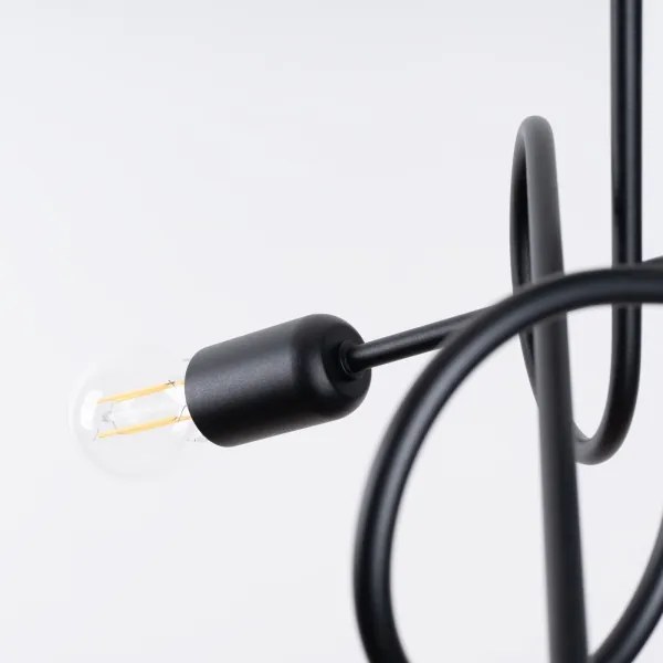 Lustră pe tijă Sollux SL.1434 LOOP 3xE27/15W/230V negru