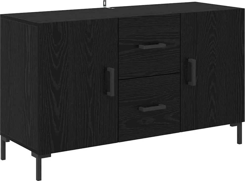 vidaXL Bufet cu sertar Stejar Negru 100 x 36 x 60 cm Lemn compozit