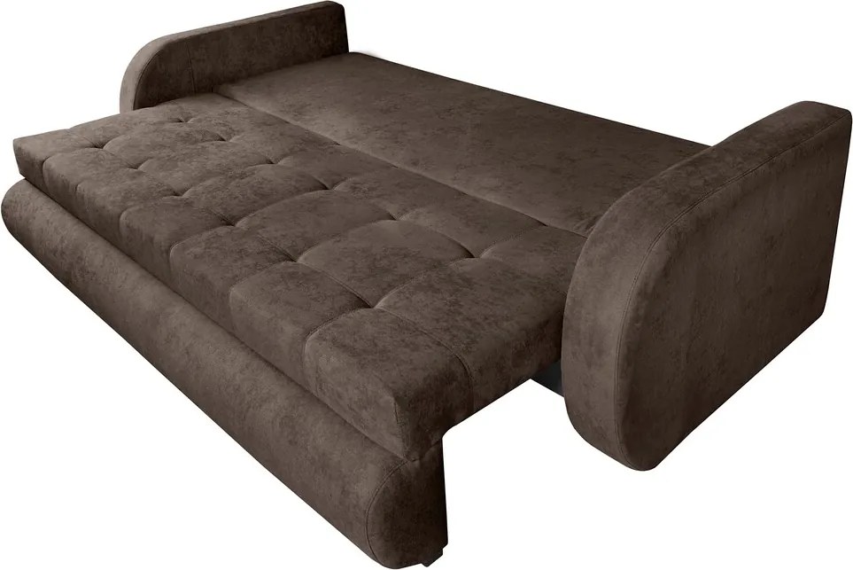 Canapea extensibila Siena, 230x97x78 cm, cu lada de depozitare, Maro