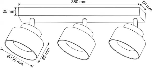 Brilagi - Spot AURA LUX 3xGX53/30W/230V negru/auriu