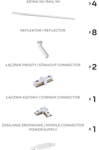 Zuma Line 3589 - Lampă spot pentru șină LULU 8xGU10/35W/230V alb