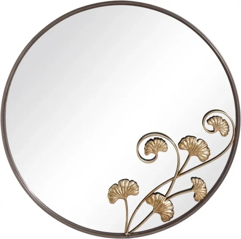 Oglinda decorativa HOJAS NEGRO-ORO, 80cm SX-151385
