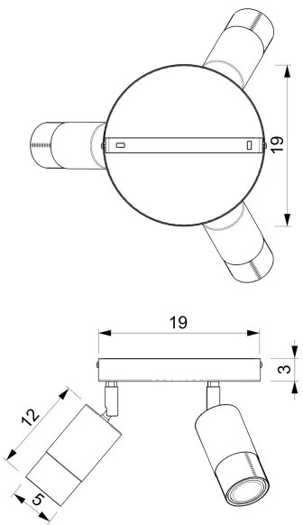 Spot LINK 3xGU10/8W/230V negru/alamă