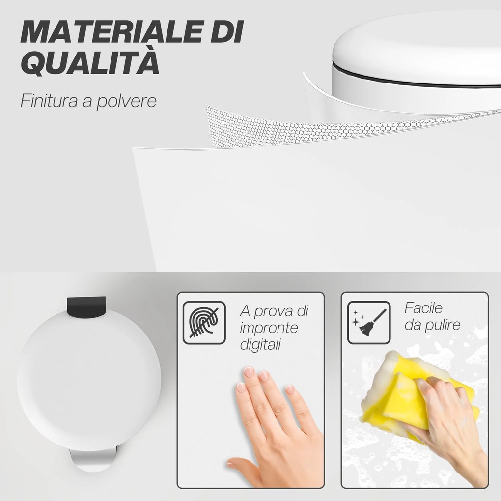 HOMCOM Coș de Gunoi cu Pedală de 30L, Capac cu Închidere Delicată, Metal și PP, 36x30x63.5 cm, Crem | Aosom Romania