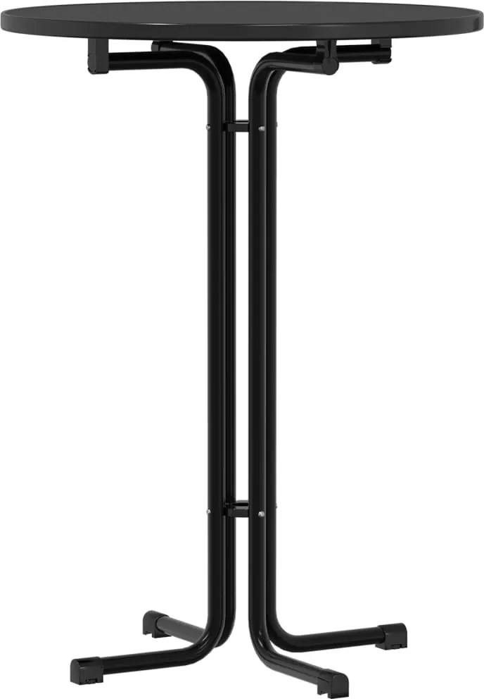 vidaXL Masă de bar, negru, Ø70x110 cm, lemn prelucrat și oțel