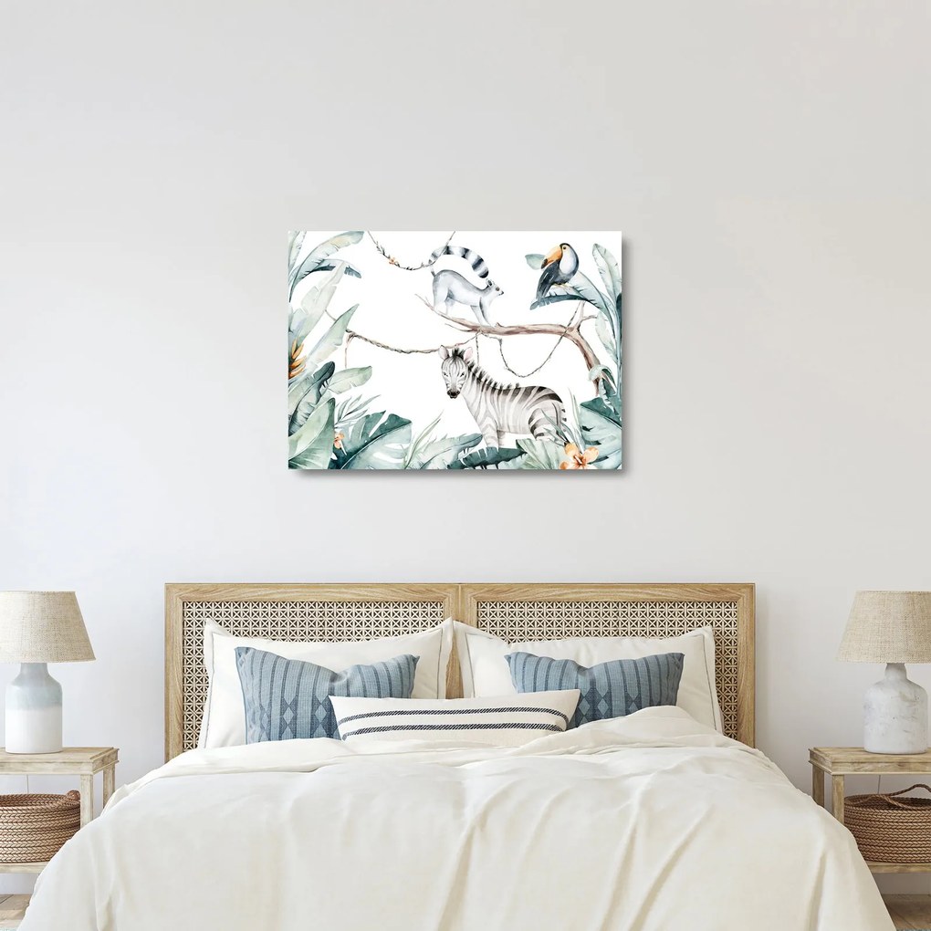 Tablou pe sticlă - Animale exotice (70x50 cm)