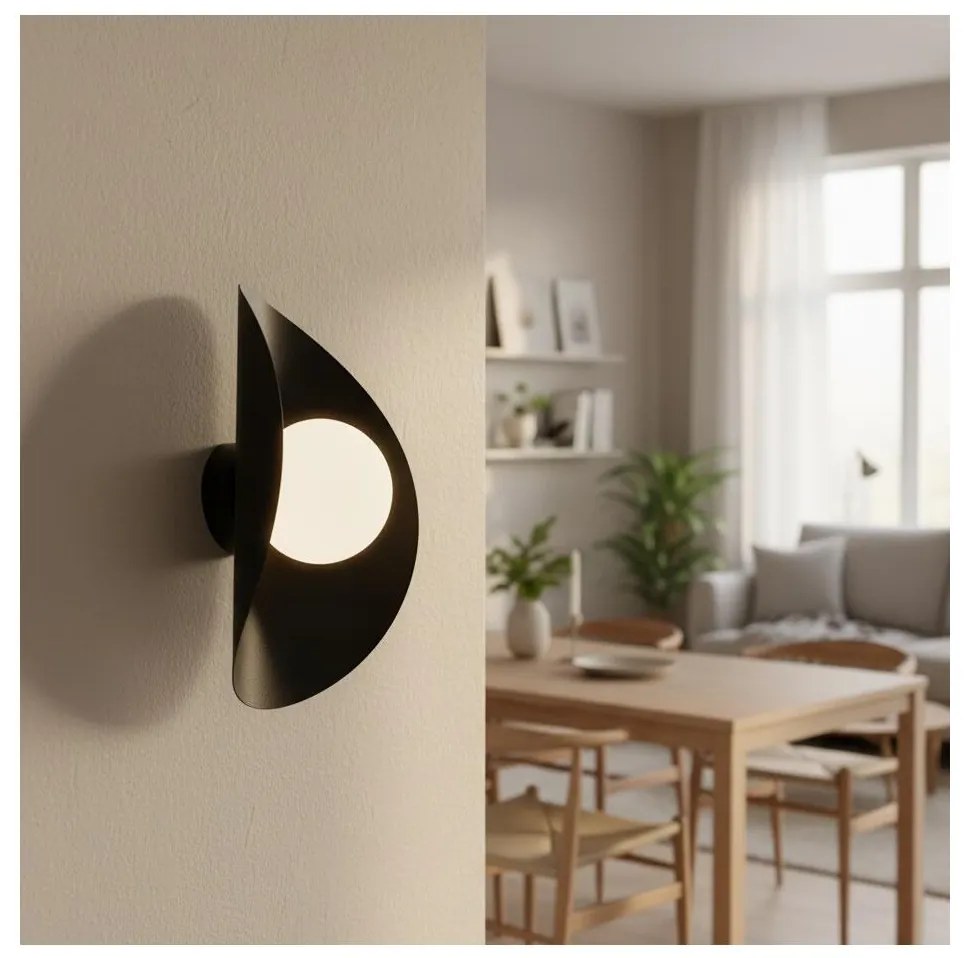 Aplica de perete FIERO, 1 x G9, 8 W, 230 V, neagră