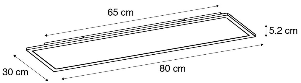 Plafoniera neagra 80 cm incl. LED cu telecomanda - Live