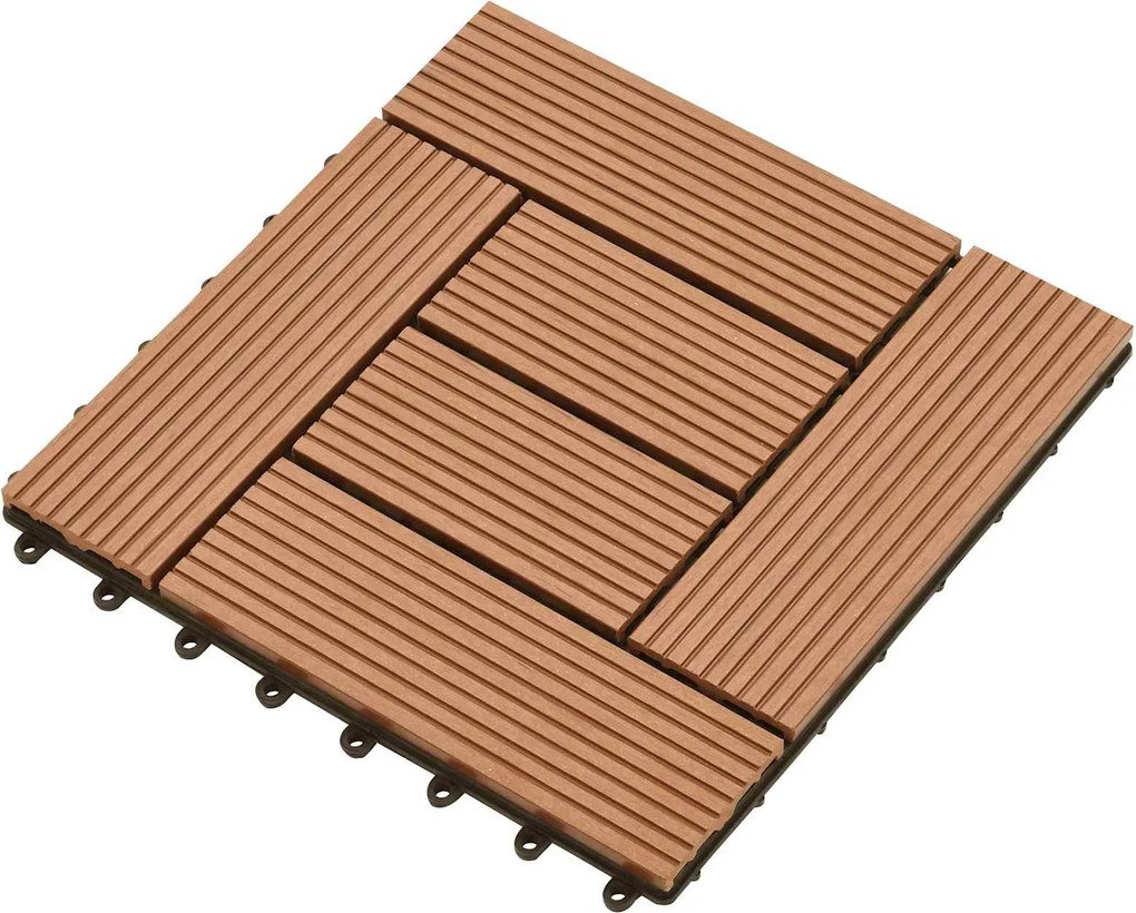 vidaXL Plăci pentru Deck 11 pcs Maro 30 x 30 cm Lemn compozit
