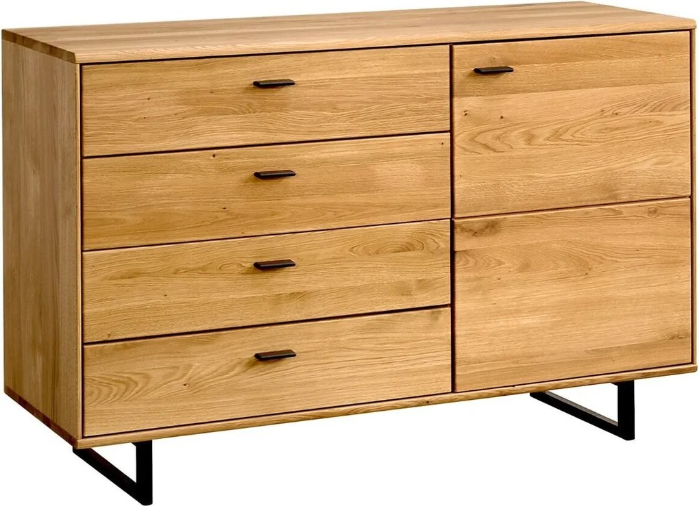 Comodă stejar masiv Urban, 127 × 49 × 83 cm