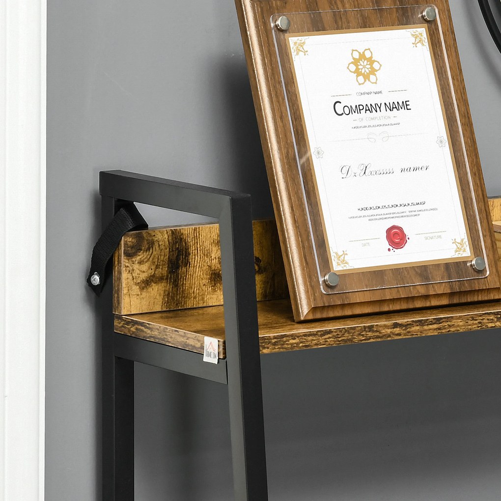 HOMCOM Etajeră bibliotecă Stil Industrial înclinat 5 Nivele 70L x 35l x 150H cm | Aosom Romania