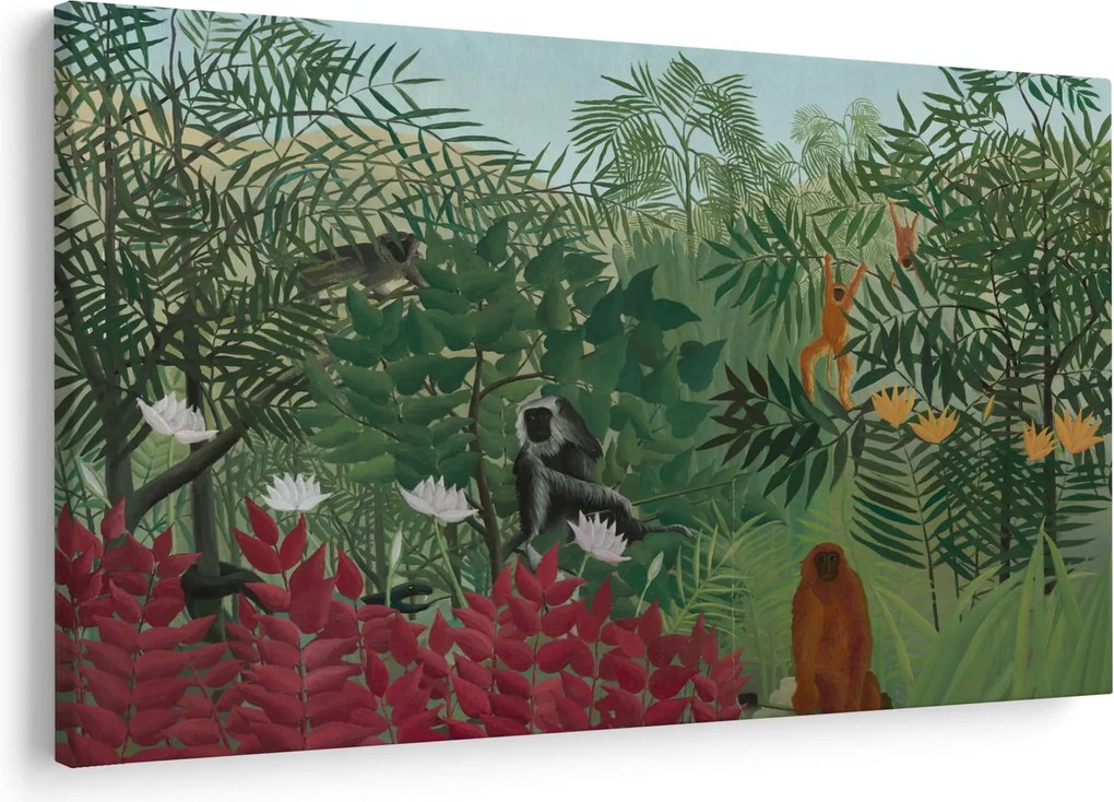 Tablou - Henri Rousseau, Tropical Forest with Monkeys, reproducere (90x60 cm)