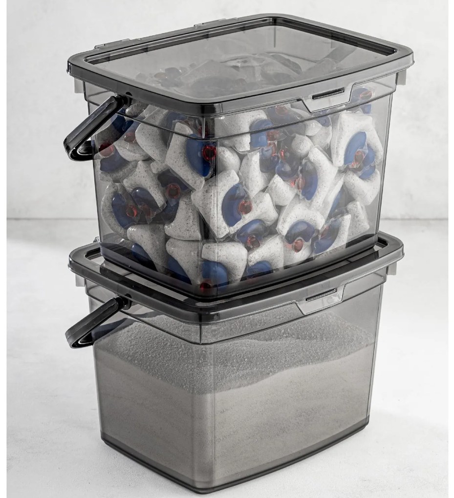 Set 2 cutii depozitare , UnicUtil, Spacious Durable, Antracit