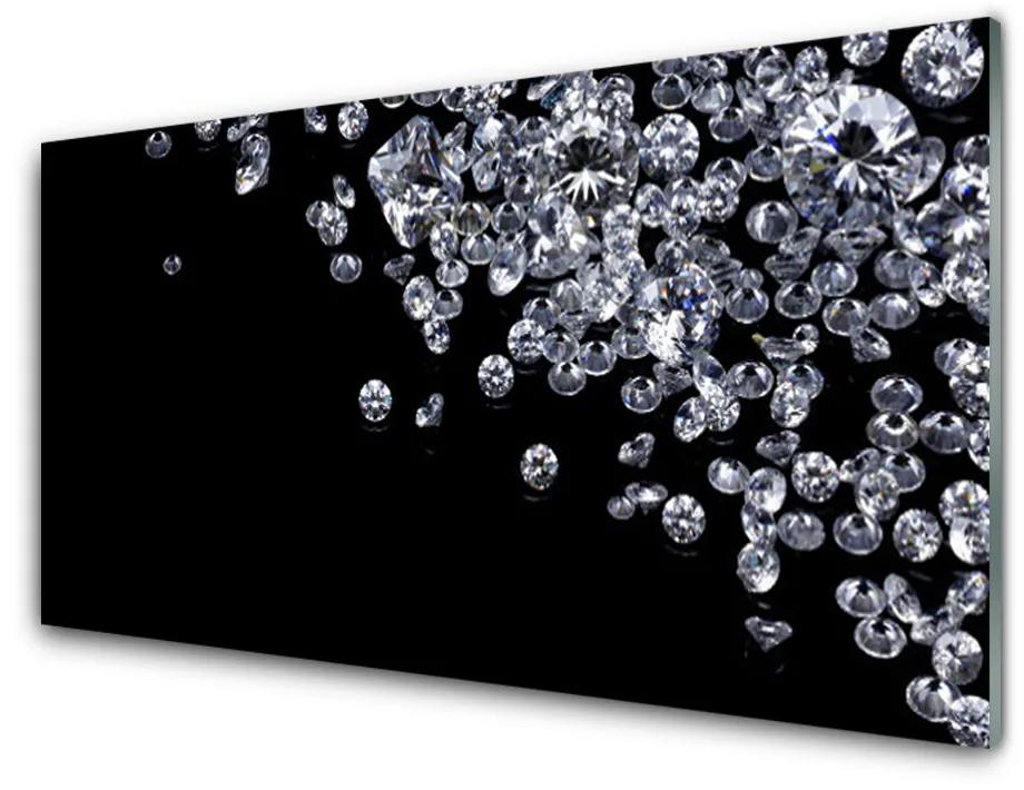 Tablou pe sticla acrilica Diamante Art Negru Gri Alb