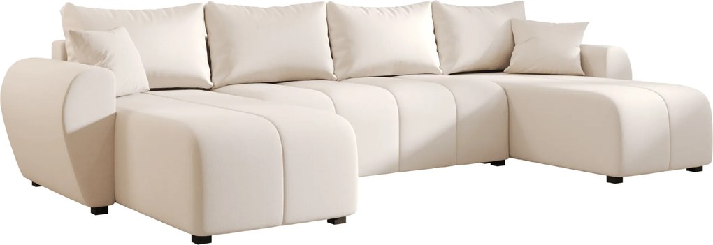 OFERTA Canapea extensibila in forma de U SEVIO 311x145 cm, crem + 2 perne GRATUIT II. calitate