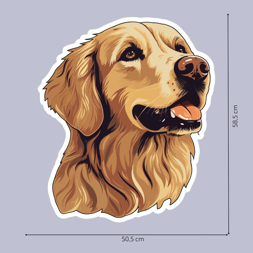 PIPPER. Autocolant Golden Retriever mărimea: 15cm