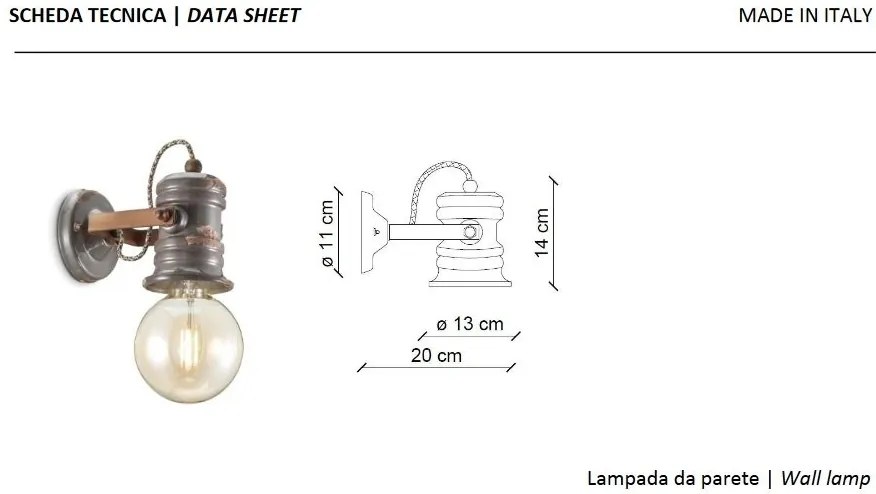 Aplica de perete design retro realizata manual din ceramica URBAN