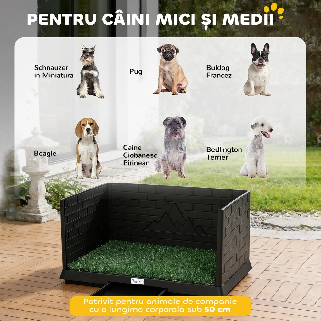 PawHut Toaletă pentru câini cu tavă detașabilă, 75 x 51 x 36,5 cm | Aosom Romania