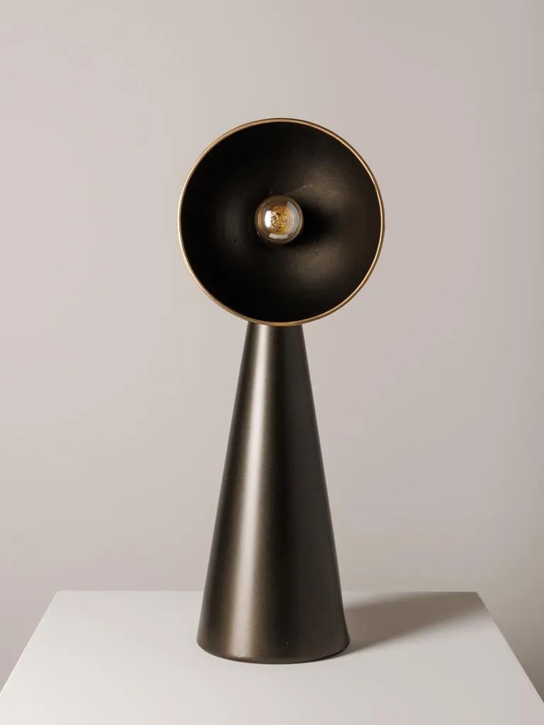 Lampa de masa, maro, din metal, Curious
