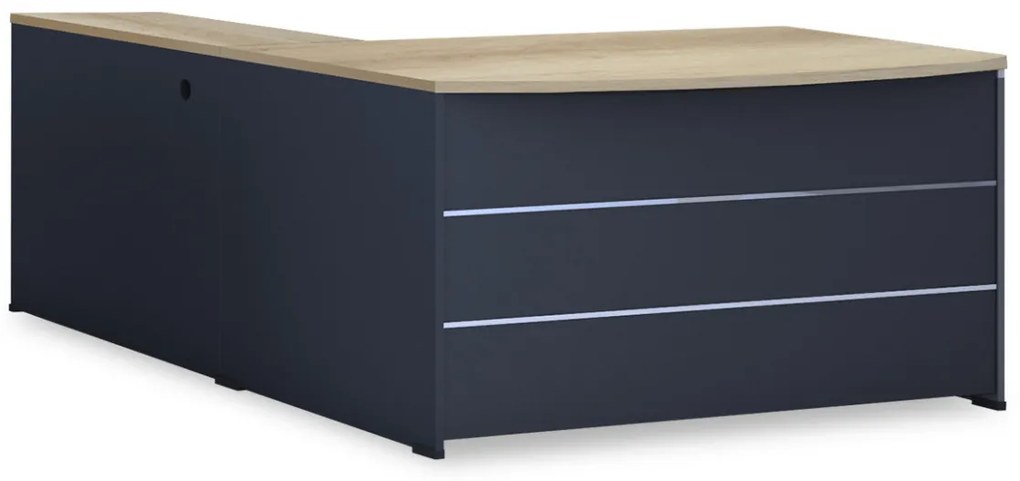 Birou Lotus Oak, Antracit 180x160x75 cm