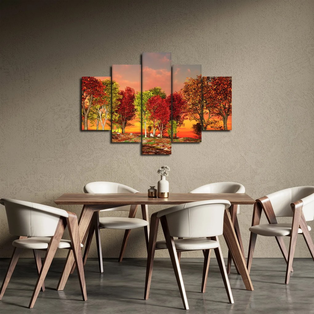 Tablou - Copaci colorate (150x105 cm)