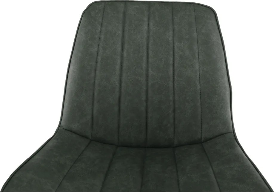 Scaun, piele ecologică verde/negru, HAZAL